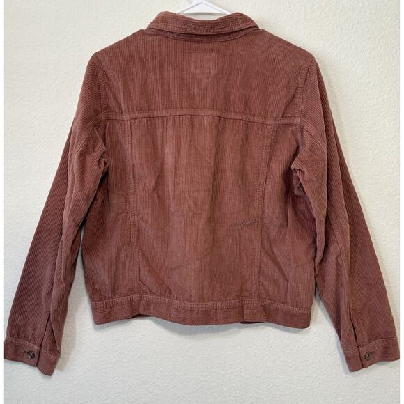 American Eagle Jacket Womens Large Corduroy Button‎ Mauve Pale Pink (d1) - Picture 2 of 7